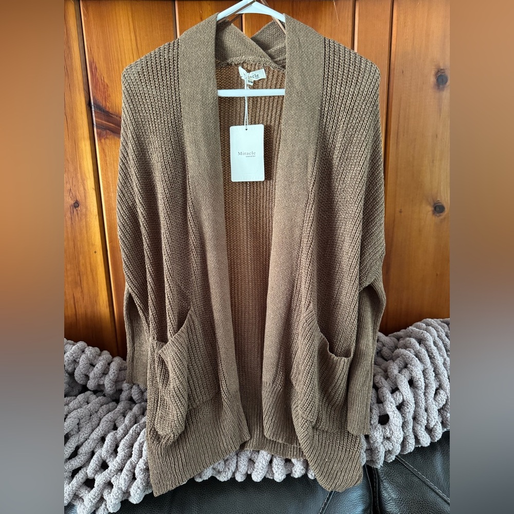 Miracle Women's Cozy Brown Cardigan
